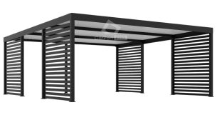 CarPort PREMIUM - wiata samochodowa 6x5,5 - antracyt - zabudowa  CP111