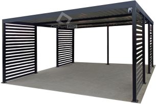 CarPort PREMIUM - wiata samochodowa 5x5 - antracyt - dodatkowa zabudowa CP112