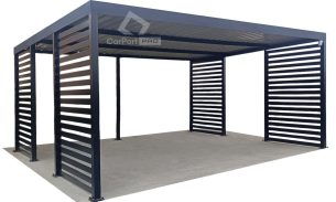 CarPort PREMIUM - wiata samochodowa 6x6 - antracyt - dodatkowa zabudowa CP117