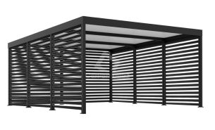 CarPort PREMIUM - wiata samochodowa 4x5,5 - antracyt - dodatkowa zabudowa CP118