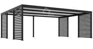 CarPort PREMIUM - wiata samochodowa 7x5 - antracyt - dodatkowa zabudowa CP120