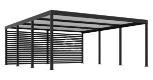 CarPort PREMIUM - wiata samochodowa 6x5,5 - zabudowa - antracyt  CP107