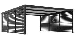 CarPort PREMIUM - wiata samochodowa 6x5,7 - antracyt - zabudowa  CP110