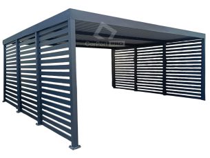 CarPort PREMIUM - wiata samochodowa 6x6 - antracyt - dodatkowa zabudowa CP123