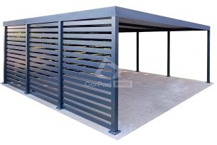 CarPort PREMIUM - wiata samochodowa 6x6 - antracyt - dodatkowa zabudowa CP124