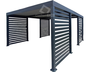 CarPort PREMIUM - wiata samochodowa 4x5 - antracyt - dodatkowa zabudowa CP121
