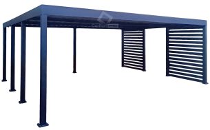 CarPort PREMIUM - wiata samochodowa 6x5 - antracyt - dodatkowa zabudowa CP127