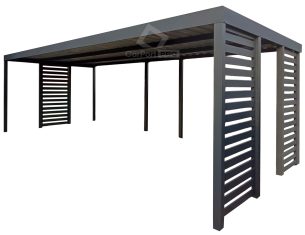 Carport PREMIUM - Wiata samochodowa 7x3 - antracyt - dodatkowa zabudowa CP133