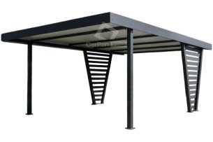 Carport V PREMIUM 4,5x4,5m - Wypełnienie panelami - Wiata samochodowa - antracyt CP158