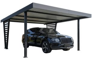 Carport V PREMIUM 5x5,5m - Wypełnienie panelami - Wiata samochodowa - antracyt CP164