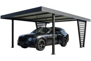 Carport V PREMIUM 4,5x5,5m - Wypełnienie panelami - Wiata samochodowa - antracyt CP150