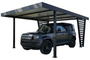 Carport V PREMIUM 5x4,7m - Wypełnienie panelami - Wiata samochodowa - antracyt CP154