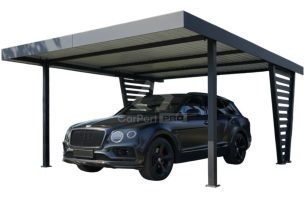 Carport V PREMIUM 5x5m - Wypełnienie panelami - Wiata samochodowa - antracyt CP155
