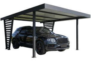 Carport V PREMIUM 4x4,7m - Wypełnienie panelami - Wiata samochodowa - antracyt CP166