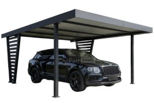 Carport V PREMIUM 4,5x5m - Wypełnienie panelami - Wiata samochodowa - antracyt CP168