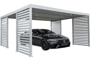 Carport PREMIUM - Wiata samochodowa 5x5 - biały -ocynk- dodatkowa zabudowa CP169