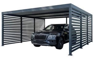 CarPort PREMIUM - wiata samochodowa 6x5 - antracyt - dodatkowa zabudowa CP170