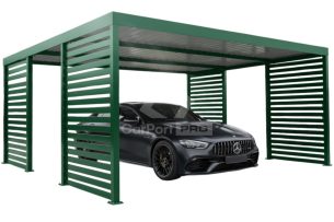 CarPort PREMIUM - wiata samochodowa 5x5 - zielony - dodatkowa zabudowa CP171