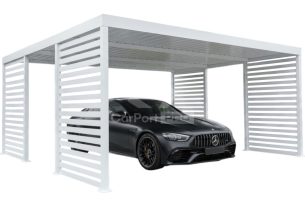 Carport PREMIUM - Wiata samochodowa 5,5x5 - biały -ocynk- dodatkowa zabudowa CP171