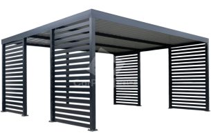 CarPort PREMIUM - wiata samochodowa 4,5x5,5 - antracyt - dodatkowa zabudowa CP172