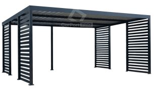 CarPort PREMIUM - wiata samochodowa 6x5,5 - antracyt - dodatkowa zabudowa CP173