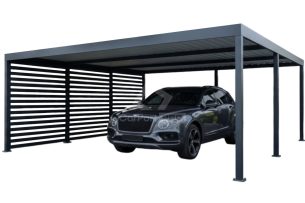 CarPort PREMIUM - wiata samochodowa 6x5 - antracyt - dodatkowa zabudowa CP175