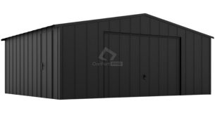 Garaż blaszany 6x6 - brama uchylna - drzwi - blacha na rąbek - dach dwuspadowy CP140